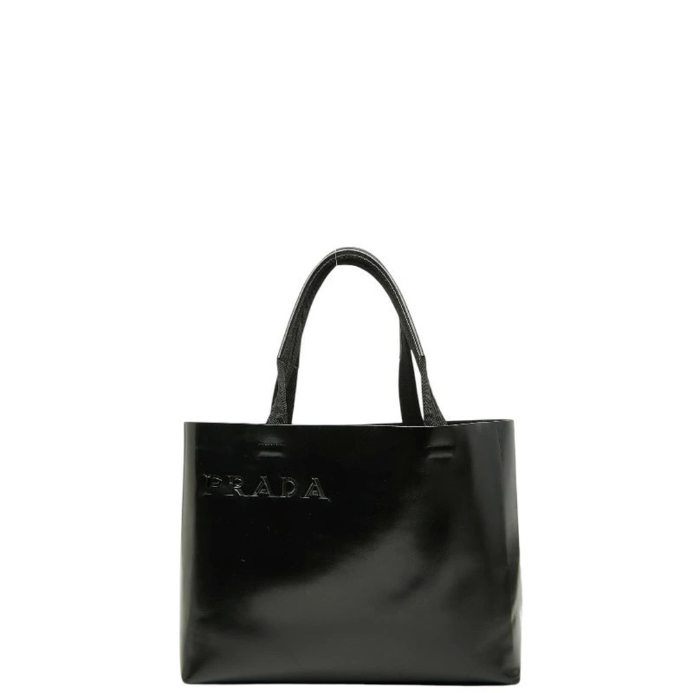 Prada Tote Bag Handbag Black Leather